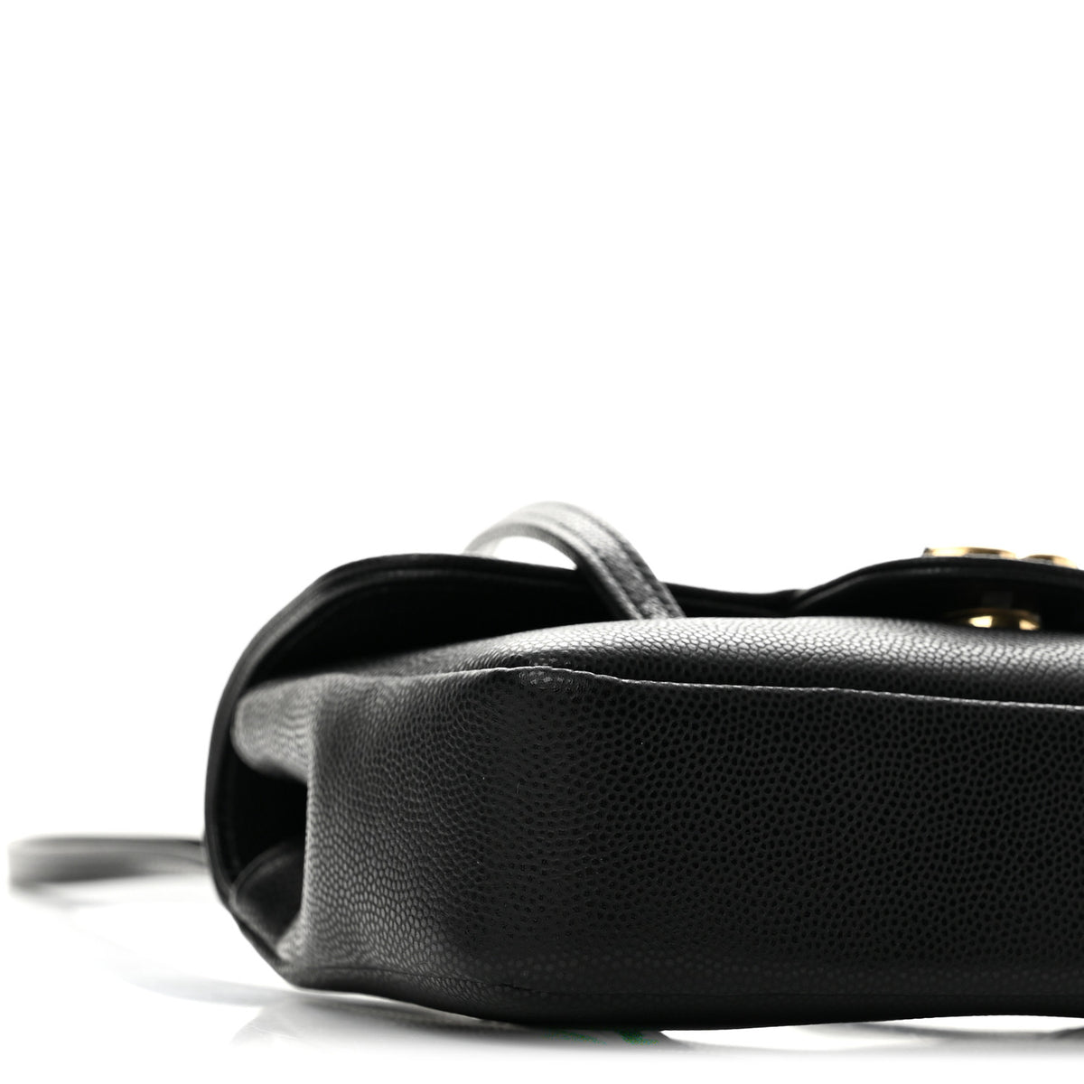 Shiny Caviar Mini Preppy Coco Shoulder Bag Black