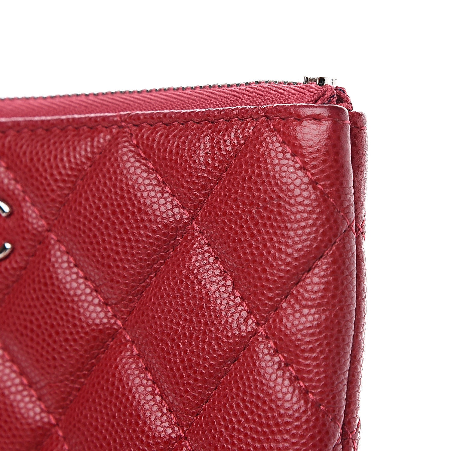 Chanel Caviar Quilted Small Cosmetic Case Dark Red 7 of 8