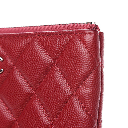 Chanel Caviar Quilted Small Cosmetic Case Dark Red 7 of 8