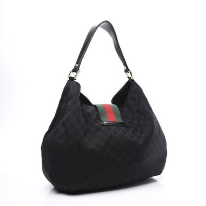 Gucci Monogram Large New Ladies Web Hobo Black 2 of 12