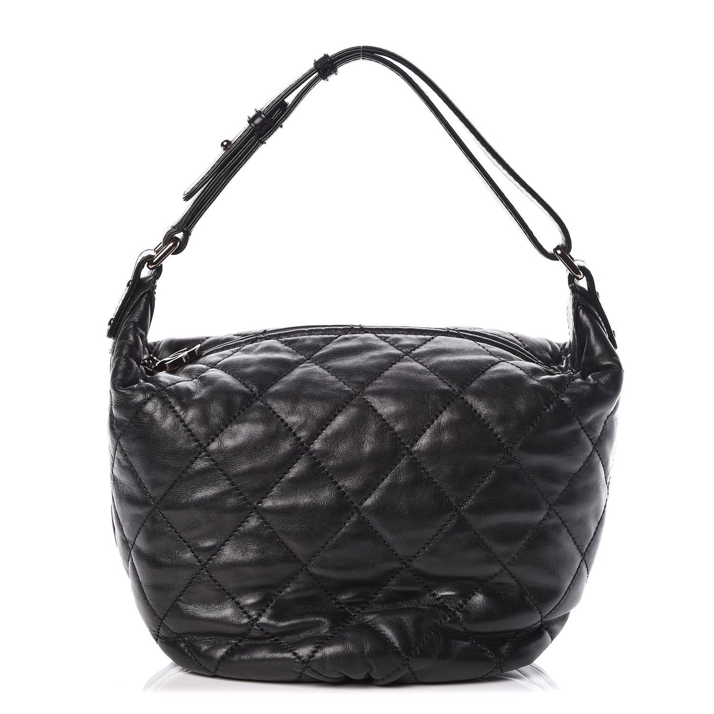 Lambskin Quilted Cloudy Bundle Hobo Black