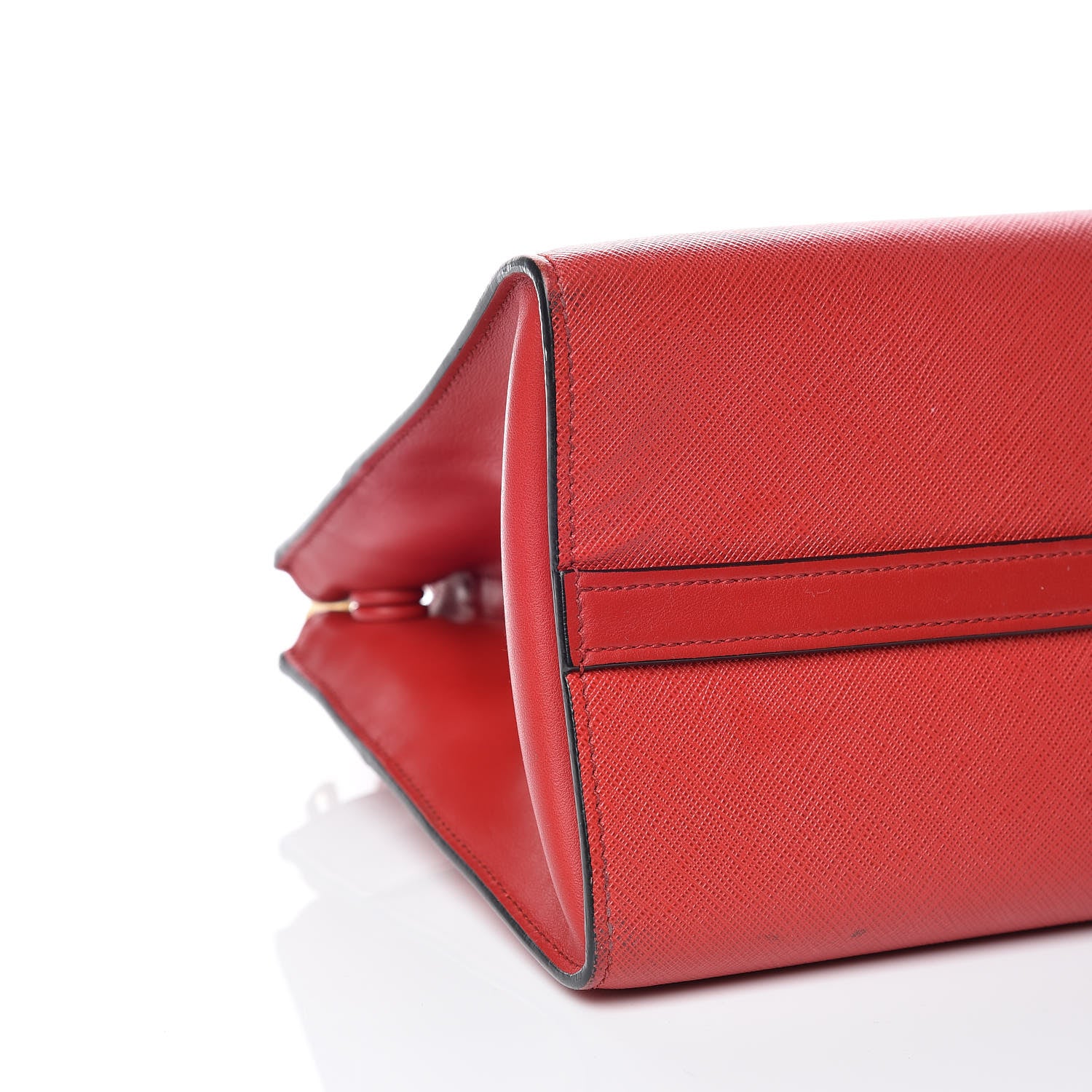 Prada Saffiano City Calfskin Small Esplanade Tote Rosso 6 of 22
