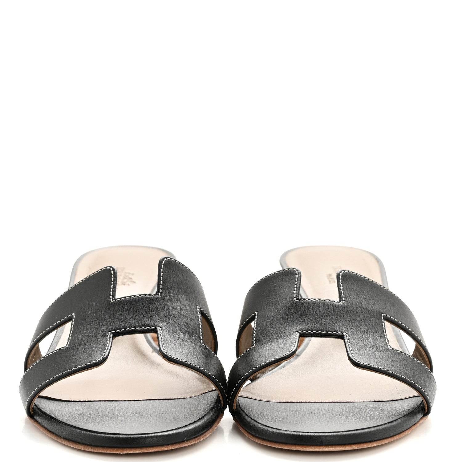 Hermes Calfskin Oasis Sandals 37 Black 3 of 11