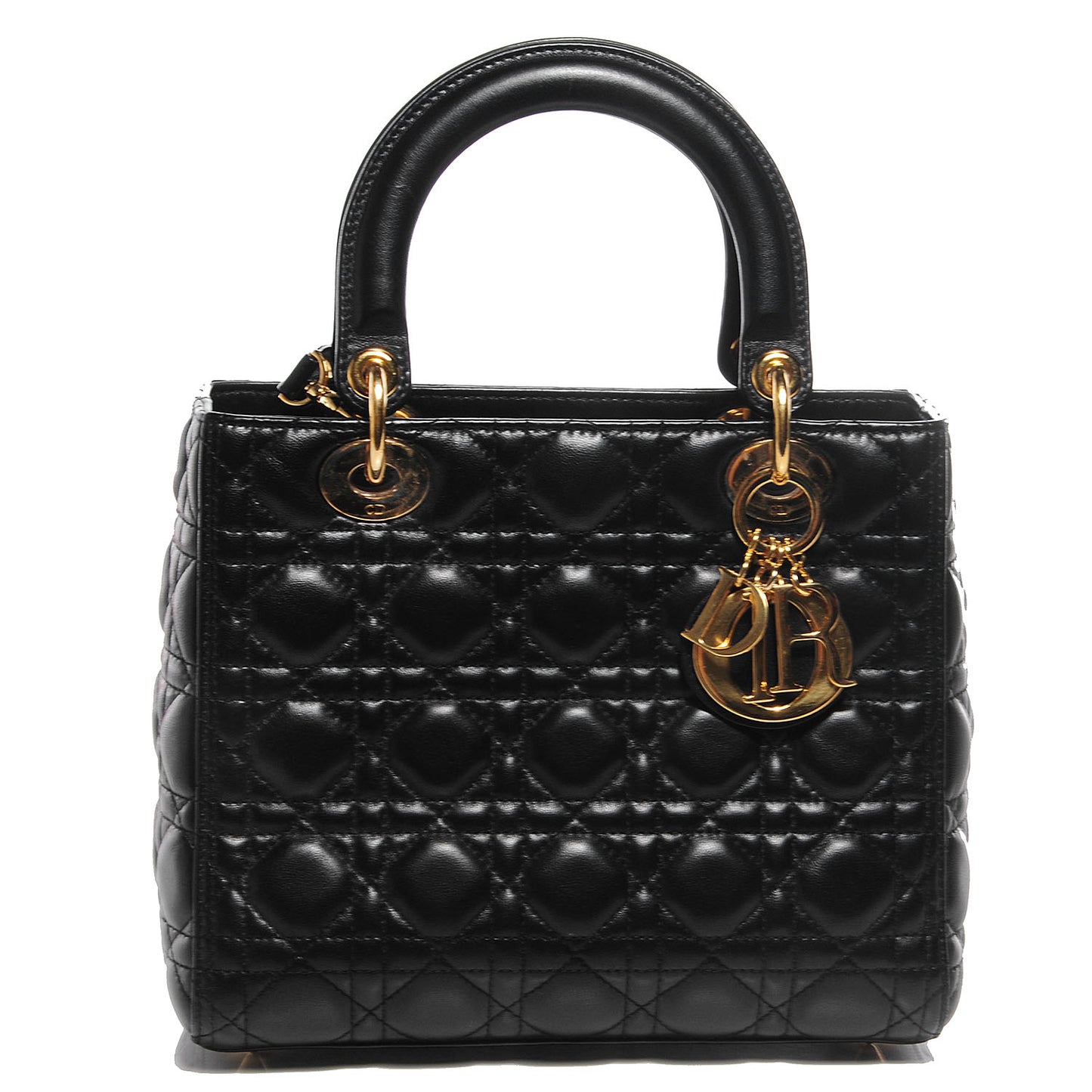 Lambskin Cannage Medium Lady Dior Black