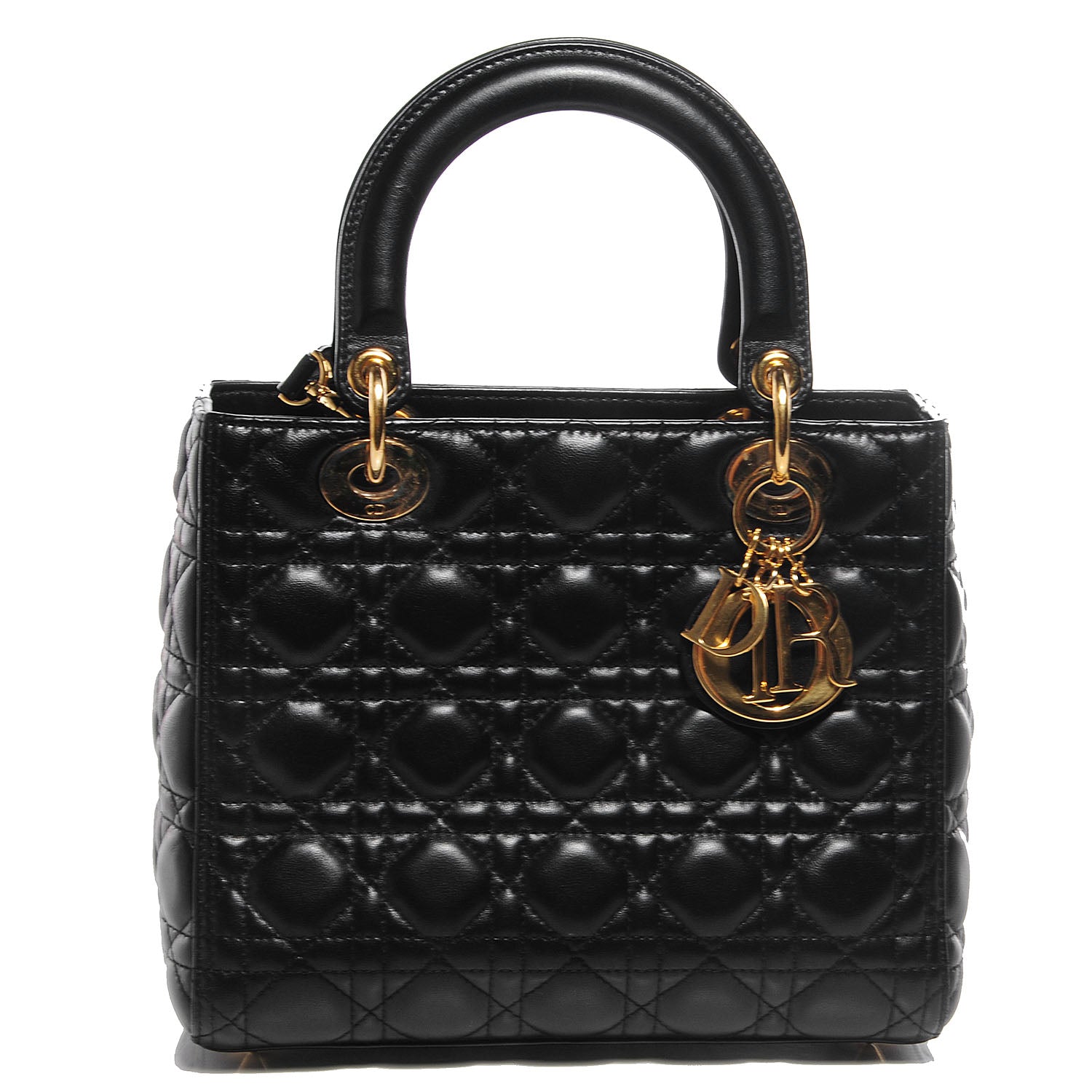 Christian Dior Lambskin Cannage Medium Lady Dior Black 1 of 8