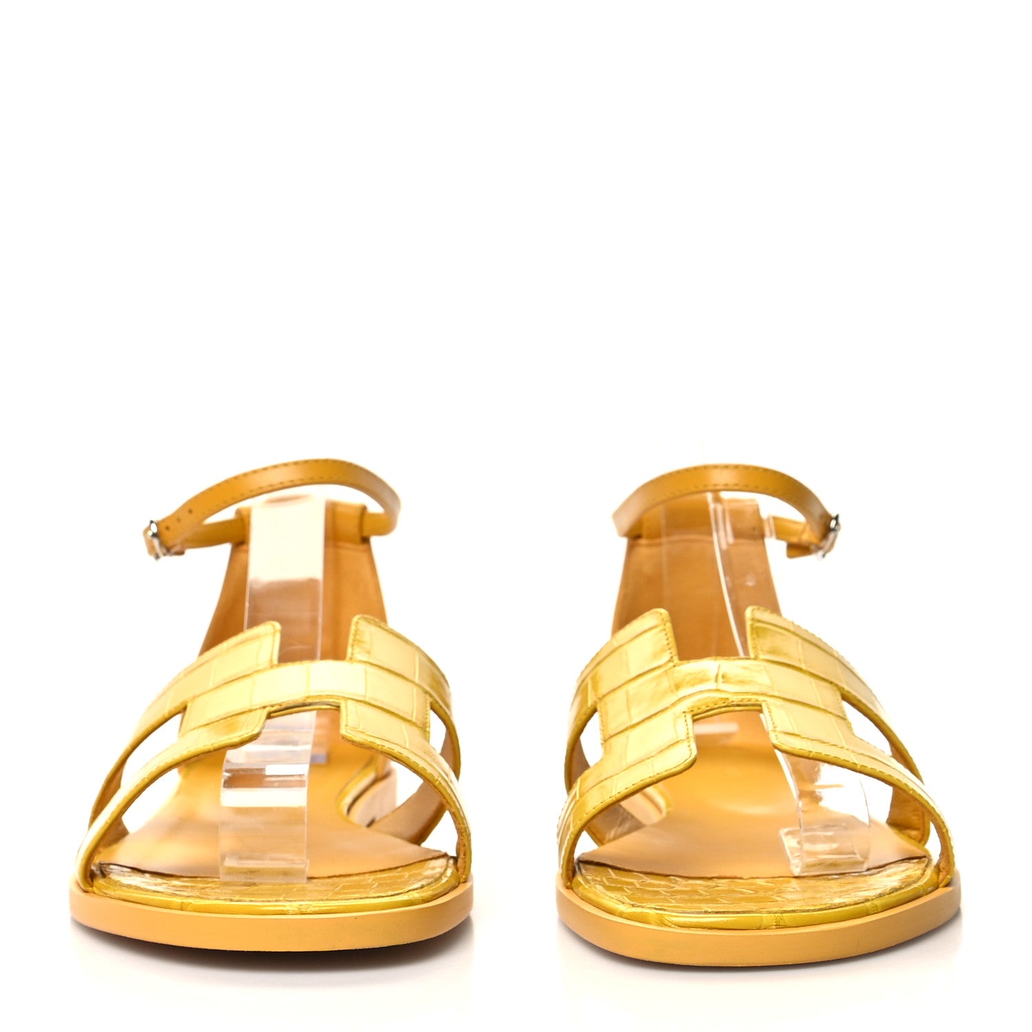 Hermes Alligator Santorini Sandals 39 Yelllow 2 of 8