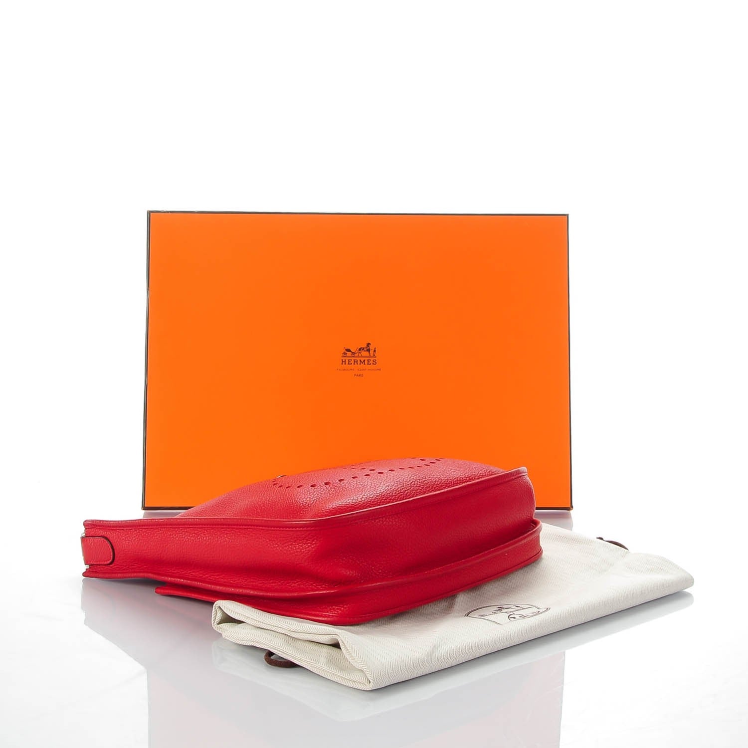 Hermes Taurillon Clemence Evelyne III PM Rouge Garance 5 of 10