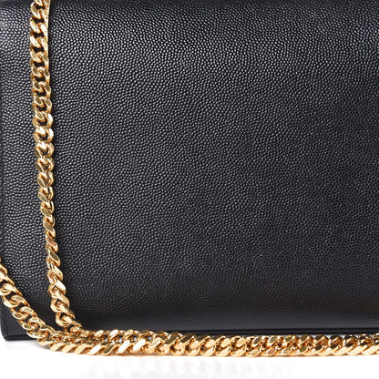 Saint Laurent Grain De Poudre Medium Classic Monogram Kate Satchel Black 8 of 9