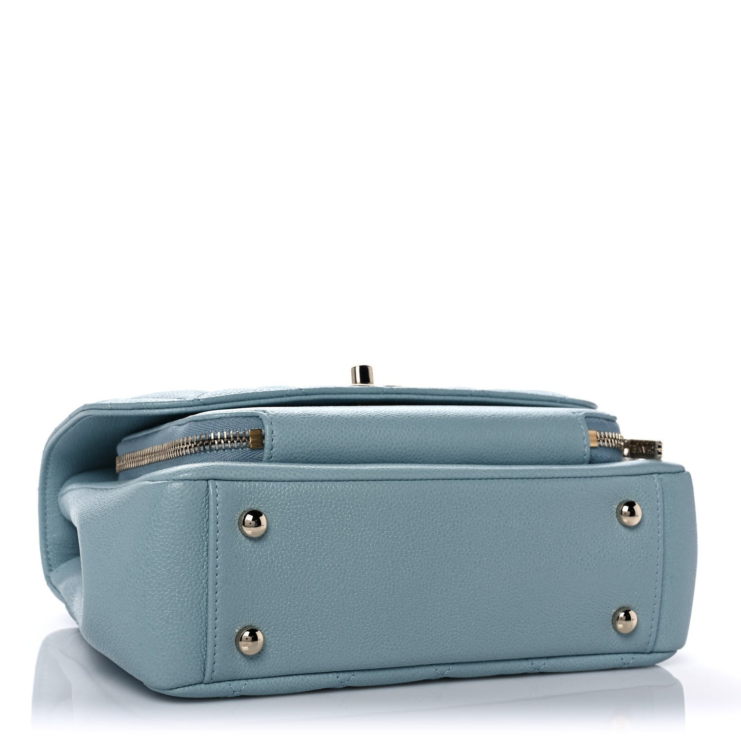Caviar Quilted Small Business Affinity Flap Light Blue