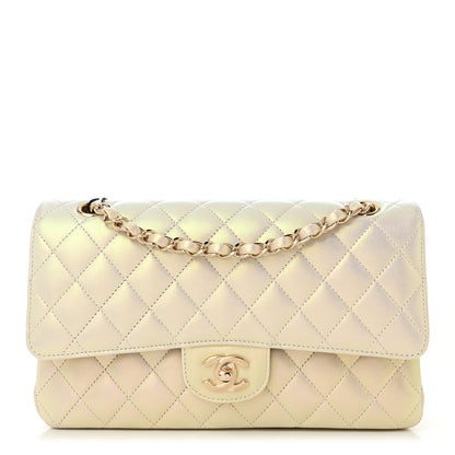 Chanel Iridescent Lambskin Quilted Medium Double Flap Ivory 1 of 11