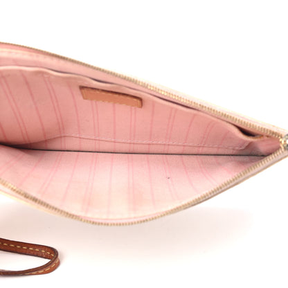 Louis Vuitton Damier Azur Neverfull MM GM Pochette Rose Ballerine 7 of 11