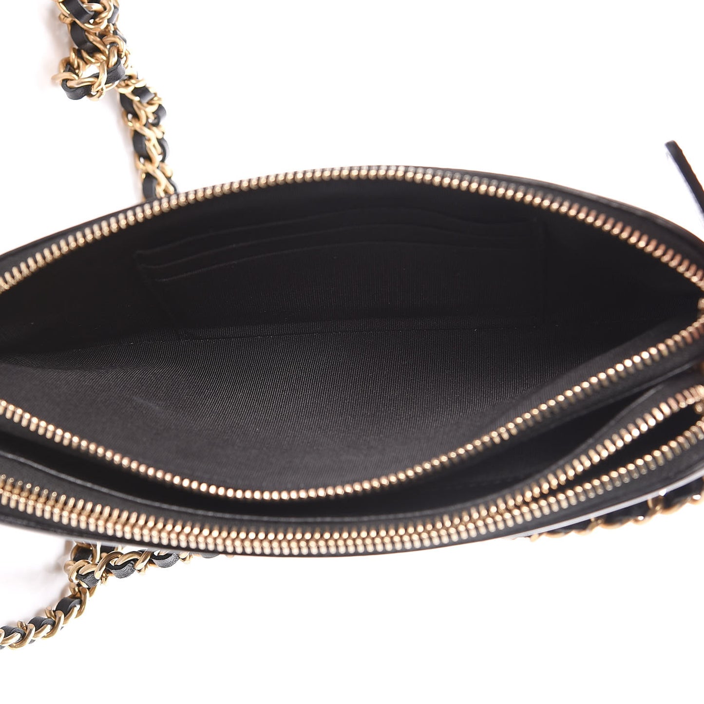 Caviar Quilted CC Filigree Clutch With Chain Black
