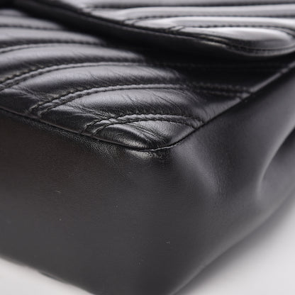 Chanel Lambskin Chevron Quilted Double Stitch Jumbo Single Flap Black 10 of 13