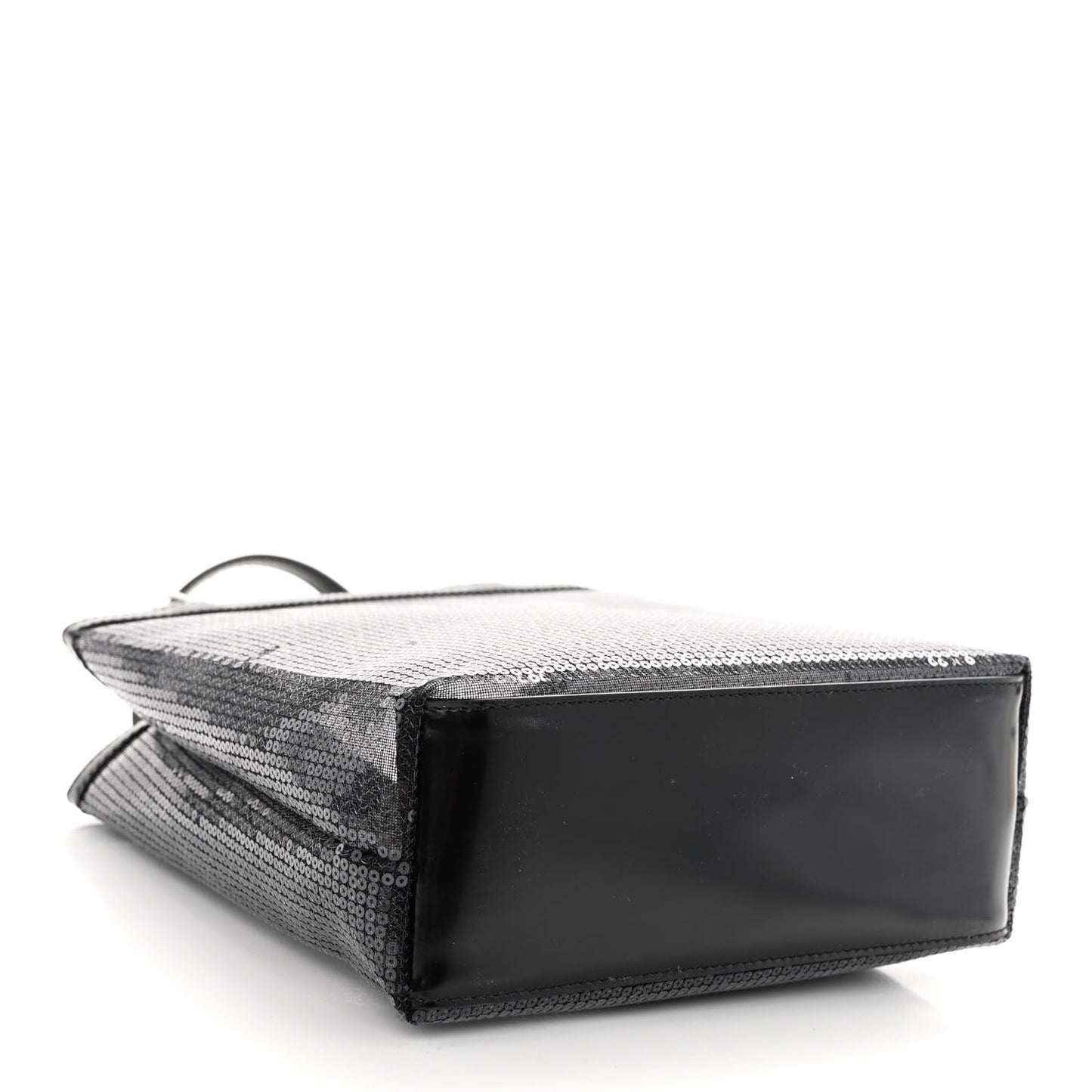 Sequin Mesh Small Tote Bag Black