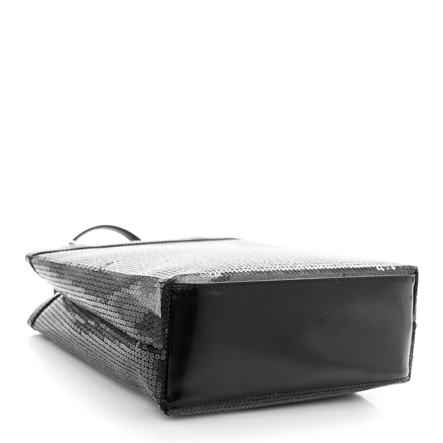 Prada Sequin Mesh Small Tote Bag Black 5 of 12