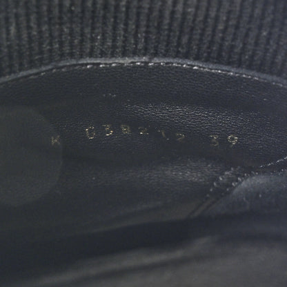 Chanel Calfskin Knit Lace Up Combat Boots 39 Black 6 of 12