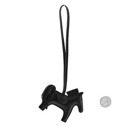 Hermes Milo Lambskin Grigri Rodeo Horse Bag Charm PM So Black 2 of 5