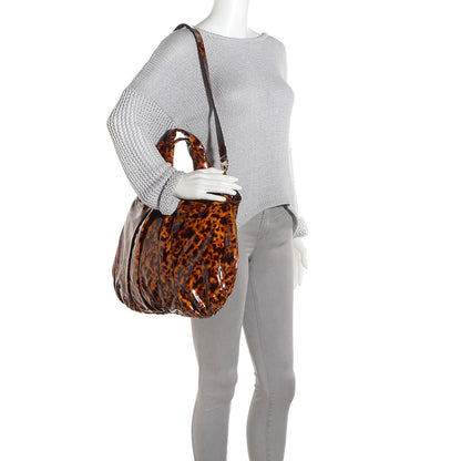 Gucci Patent Tortoise Shell Medium Hysteria Top Handle Bag 2 of 9