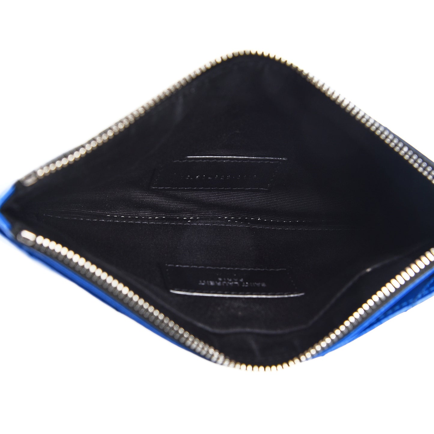 Grain De Poudre Chevron Monogram Bill Pouch Neon Blue