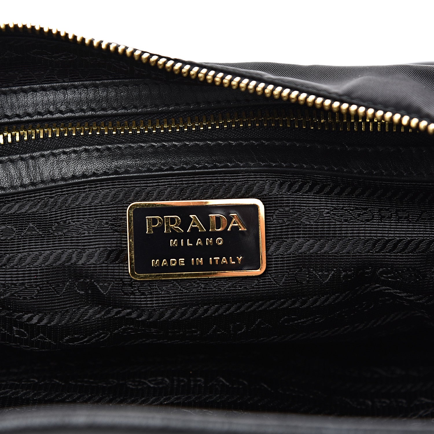 Prada Tessuto Nylon Calfskin Hobo Black 5 of 9