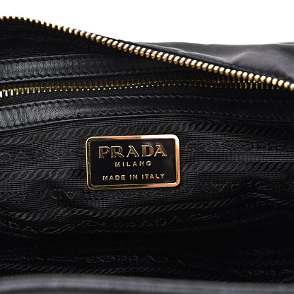 Prada Tessuto Nylon Calfskin Hobo Black 5 of 9