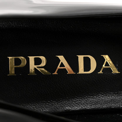Prada Vernice Metal Triangle Logo 35mm Loafer Pumps 36 Black 7 of 9