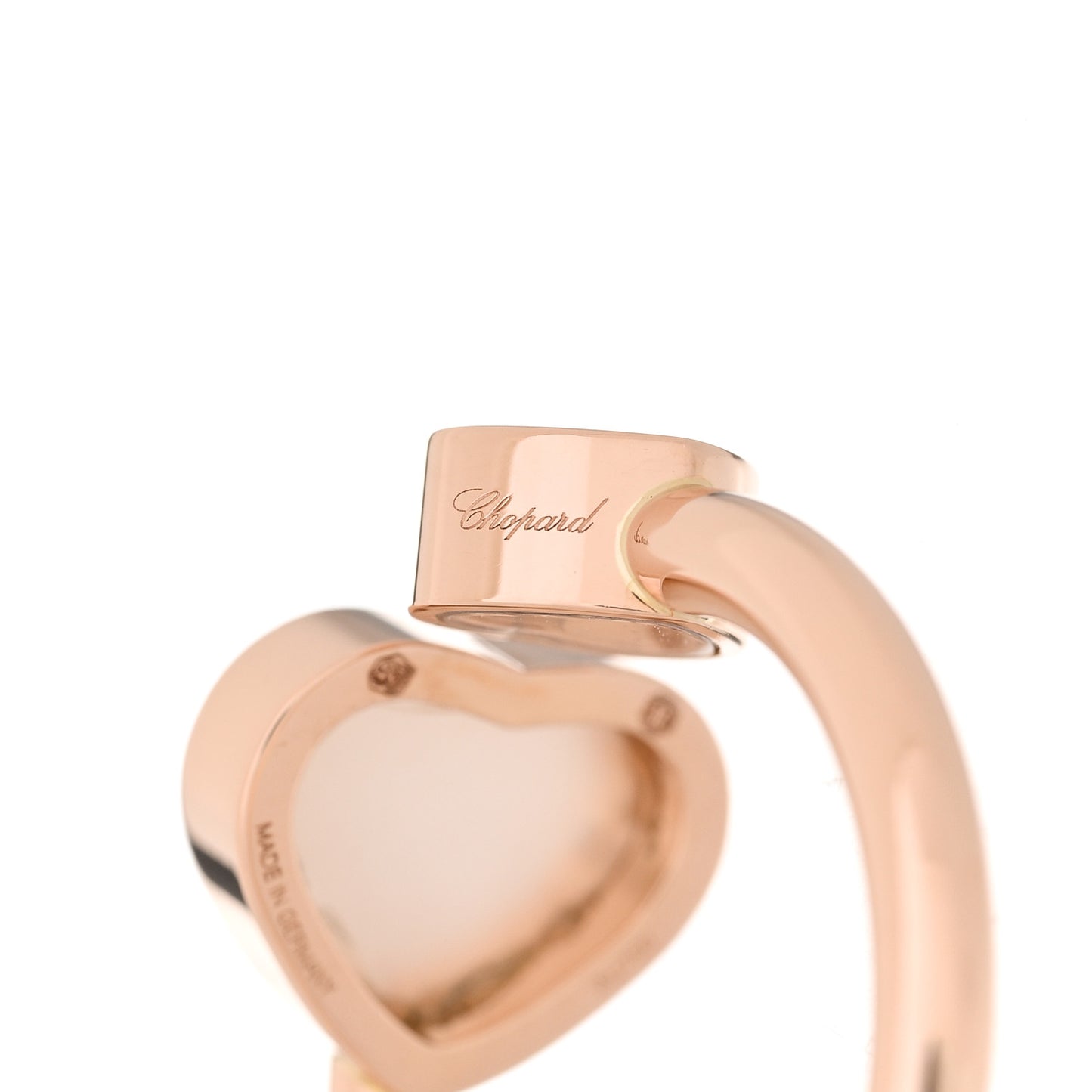 18K Rose Gold Diamond Mother of Pearl Happy Hearts Ring 52 6