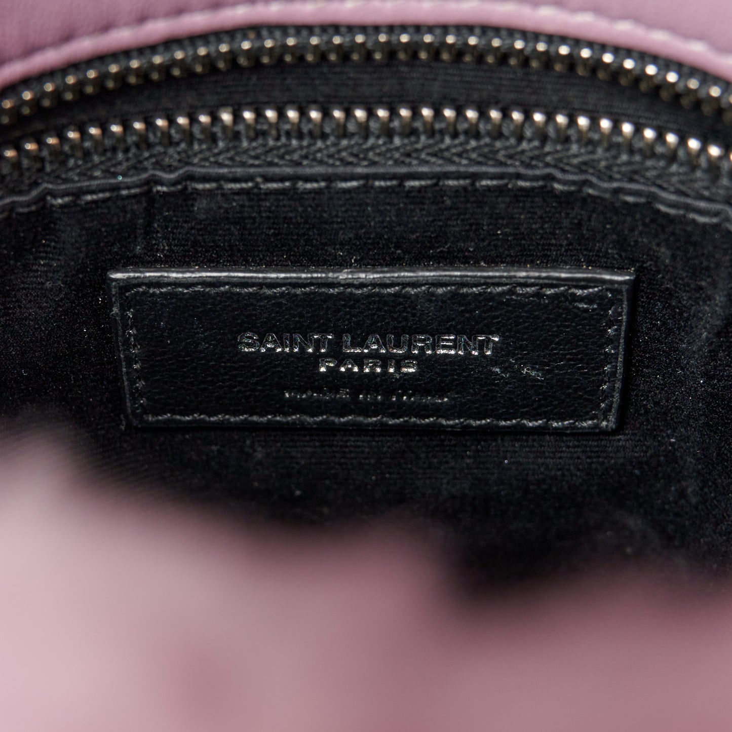 Merino Shearling Lambskin Quilted Small Loulou Puffer Monogram Chain Satchel Glycine