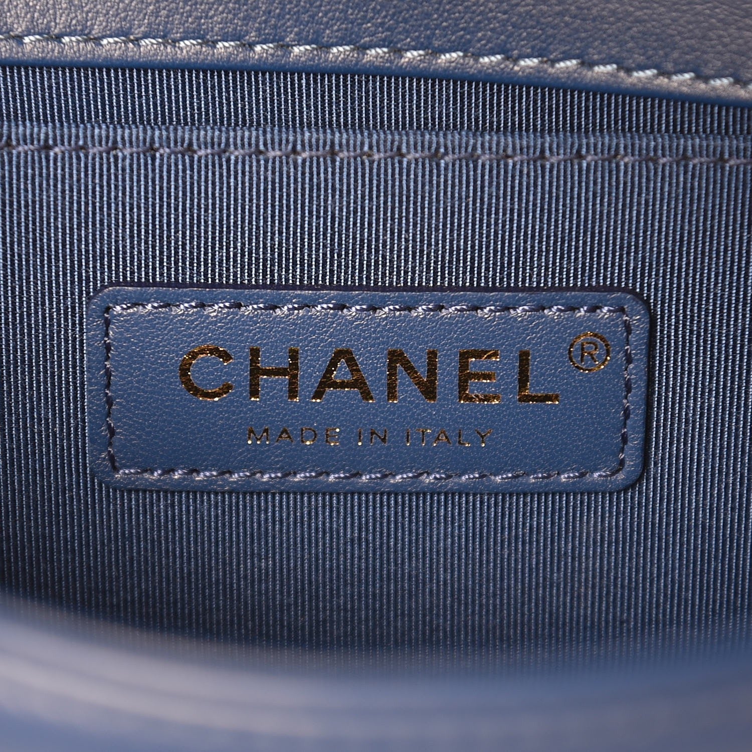 Chanel Calfskin Chevron Quilted Small Boy Flap Blue 6 of 13