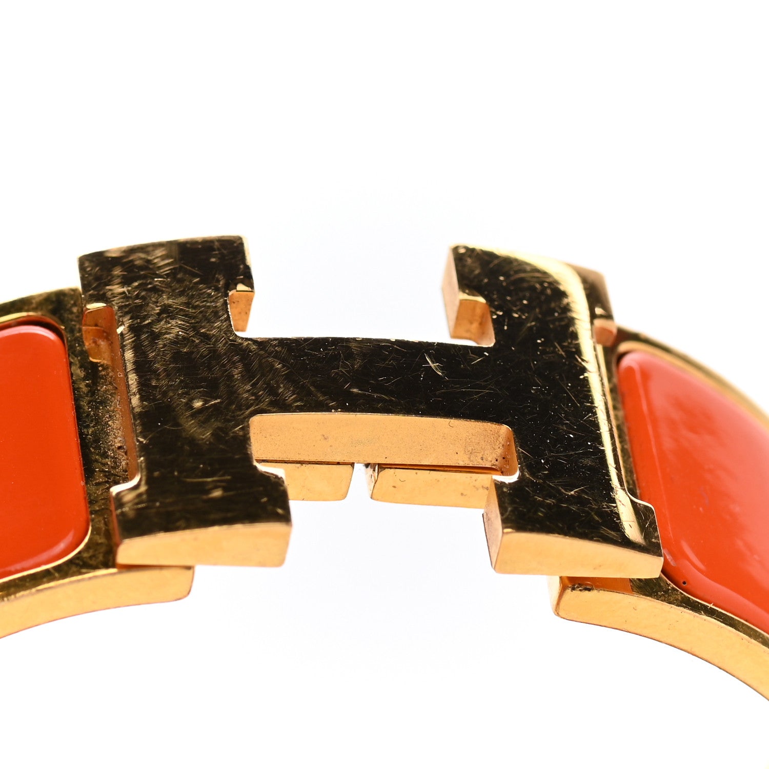 Hermes Enamel Wide Clic Clac H Bracelet PM Orange 5 of 7