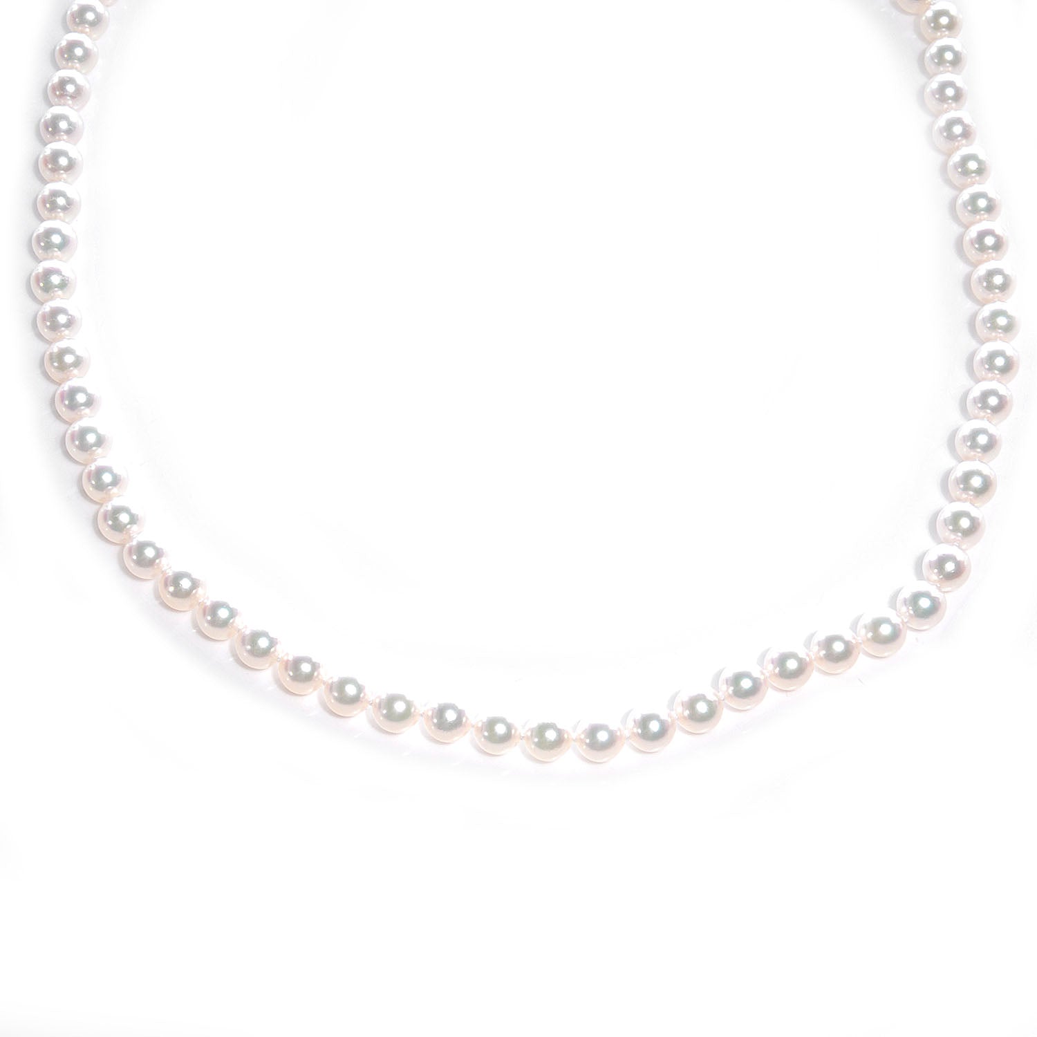 Mikimoto 18k White Gold Diamond Pearl Strand Choker 16 1 of 8