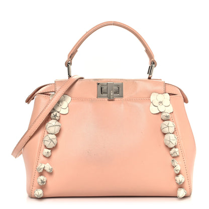 Fendi Nappa Rosebud Mini Peekaboo Iconic Satchel Baby Pink 1 of 11