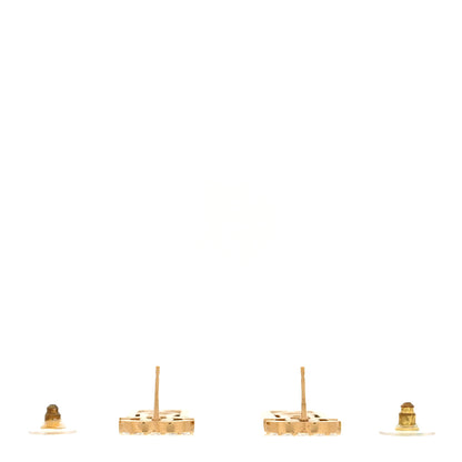 Chanel Metal Crystal CC Boy Drop Earrings Gold 3 of 6