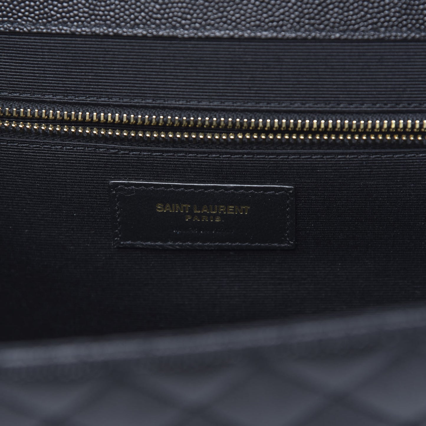 Grain De Poudre Textured Mixed Matelasse Large Triquilt Monogram Satchel Black