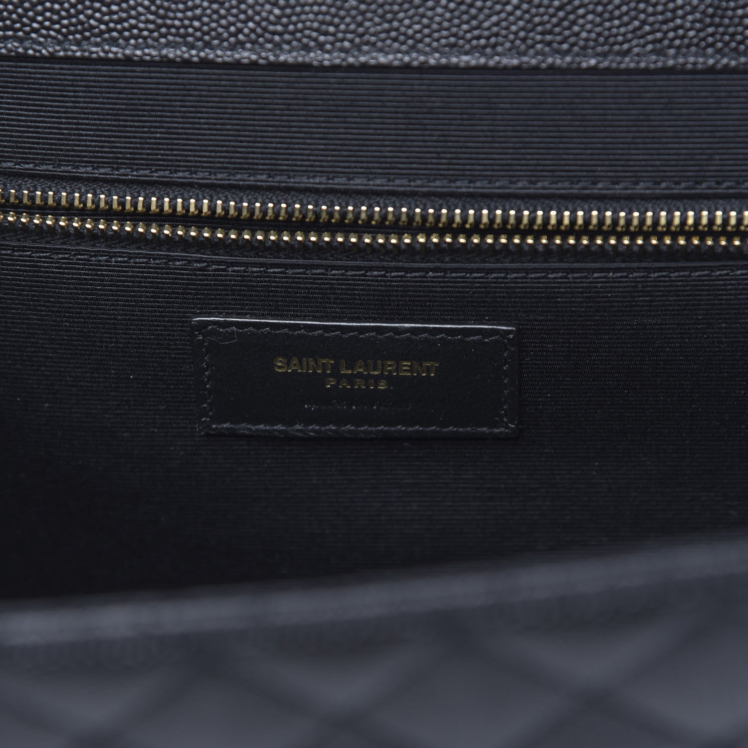 Saint Laurent Grain De Poudre Textured Mixed Matelasse Large Triquilt Monogram Satchel Black 6 of 9