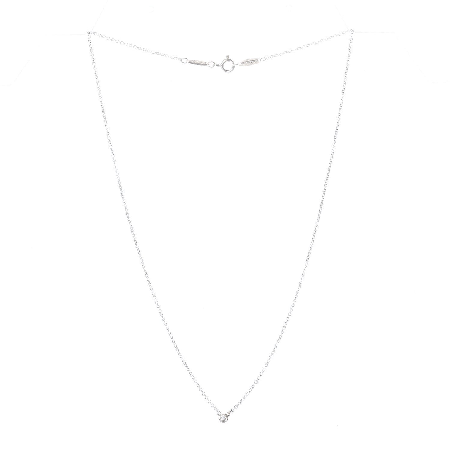 Sterling Silver Diamond .03ct Elsa Peretti Diamonds by the Yard Pendant Necklace