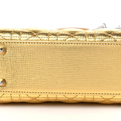 Christian Dior Metallic Grained Calfskin Cannage Small Lucky Badges My Lady Dior Gold 10 of 11