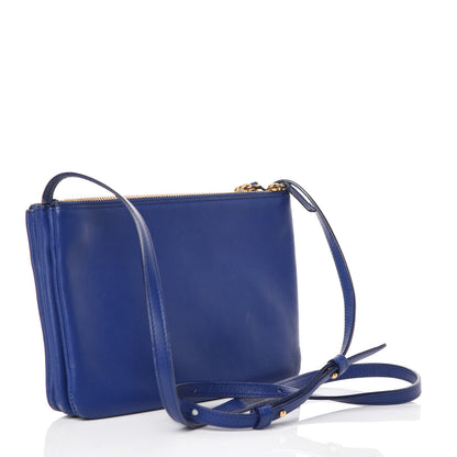 Celine Lambskin Small Trio Crossbody Bag Violet Blue 3 of 17