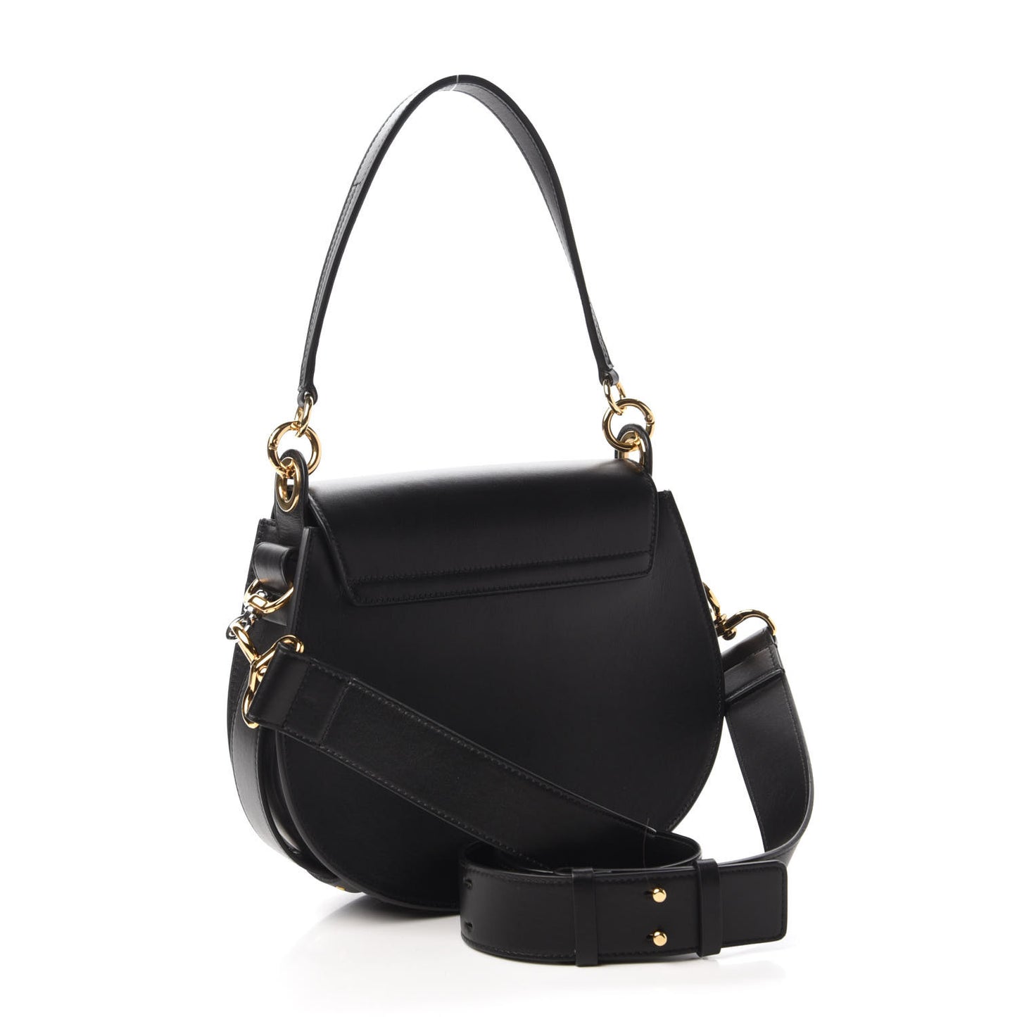 Calfskin Suede Large Tess Bag Black
