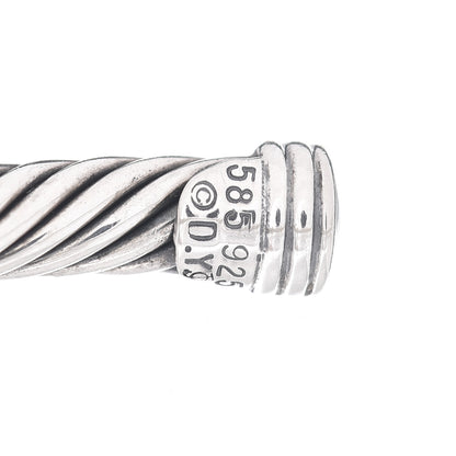 David Yurman Sterling Silver 14K Yellow Gold 5mm Station Cable Bracelet 4 of 5