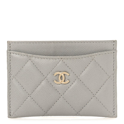 Chanel Caviar Quilted Card Holder Grey 1 of 10