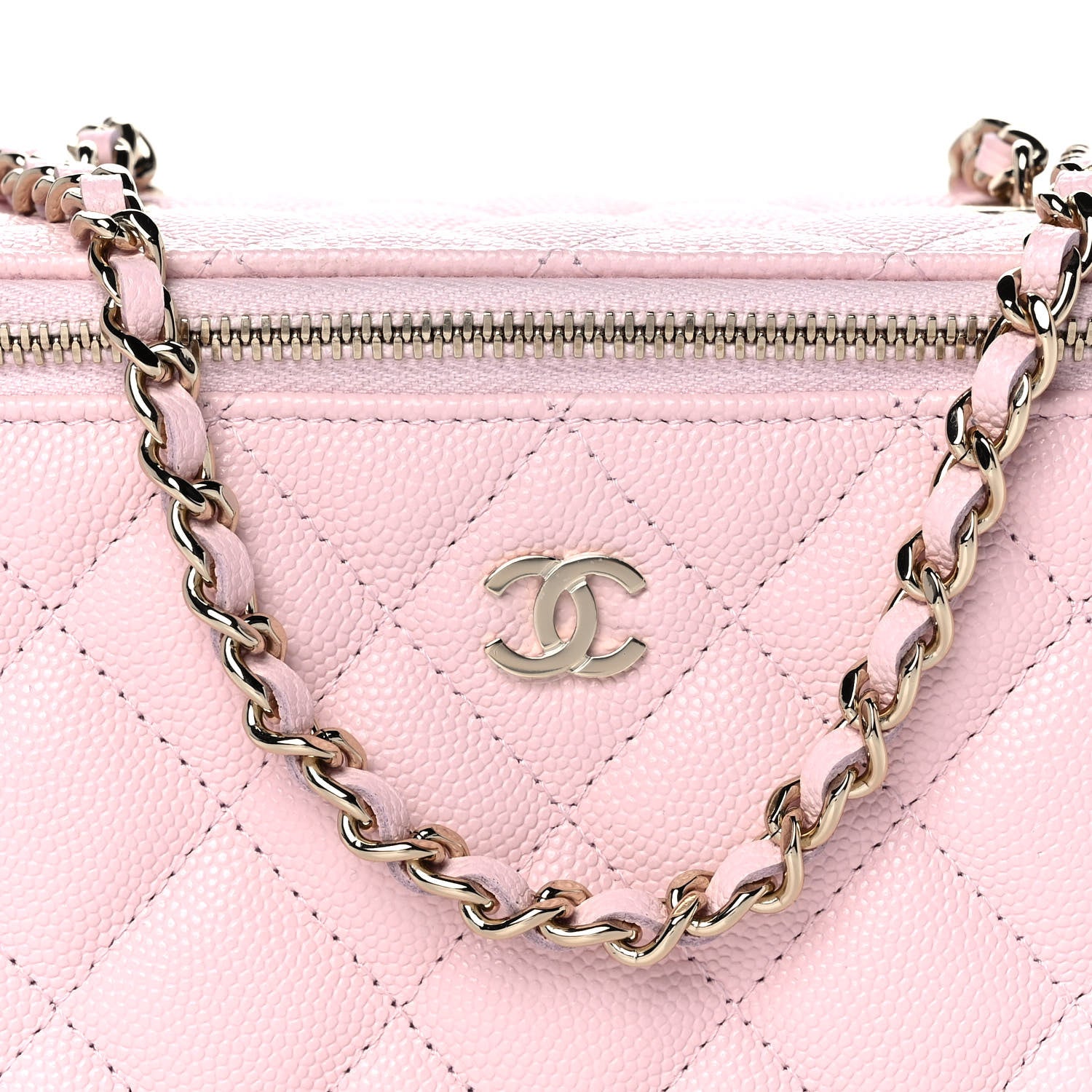 Chanel Caviar Quilted Small Vanity Case With Chain Light Pink 9 of 12