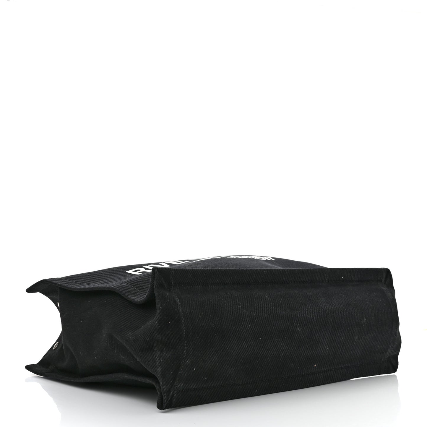 Linen Calfskin Rive Gauche Tote Black