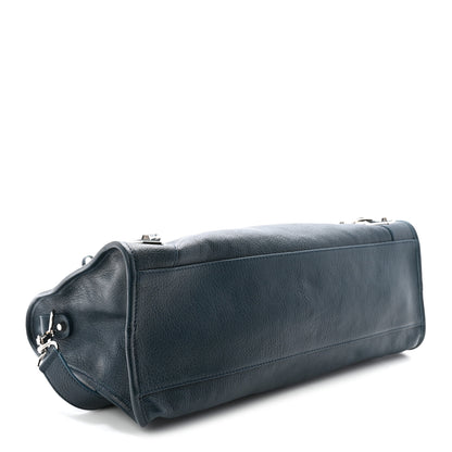 Balenciaga Chevre Silver Metallic Edge Hardware City Bleu Paon 5 of 11