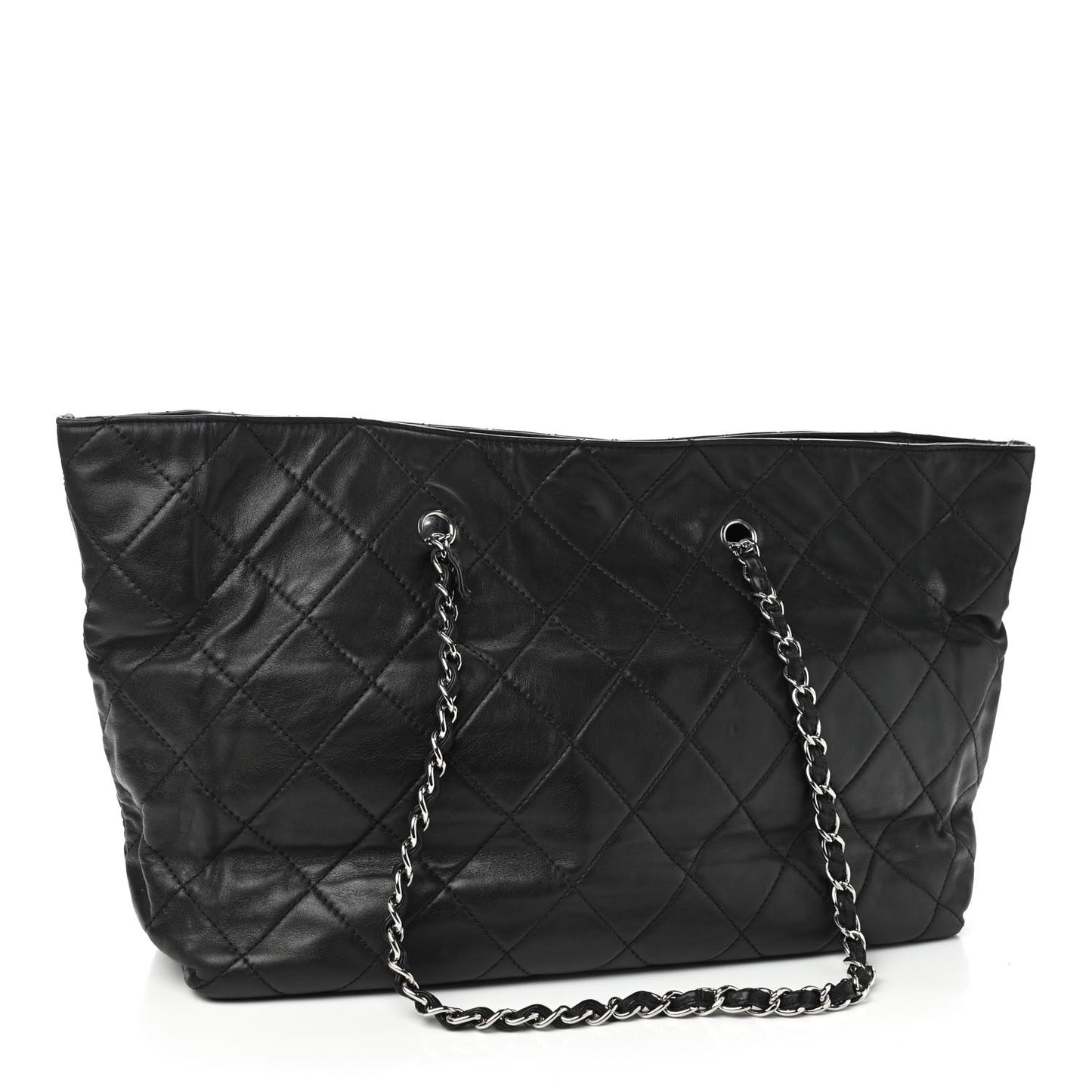 Calfskin Quilted Large In The Business Tote Black
