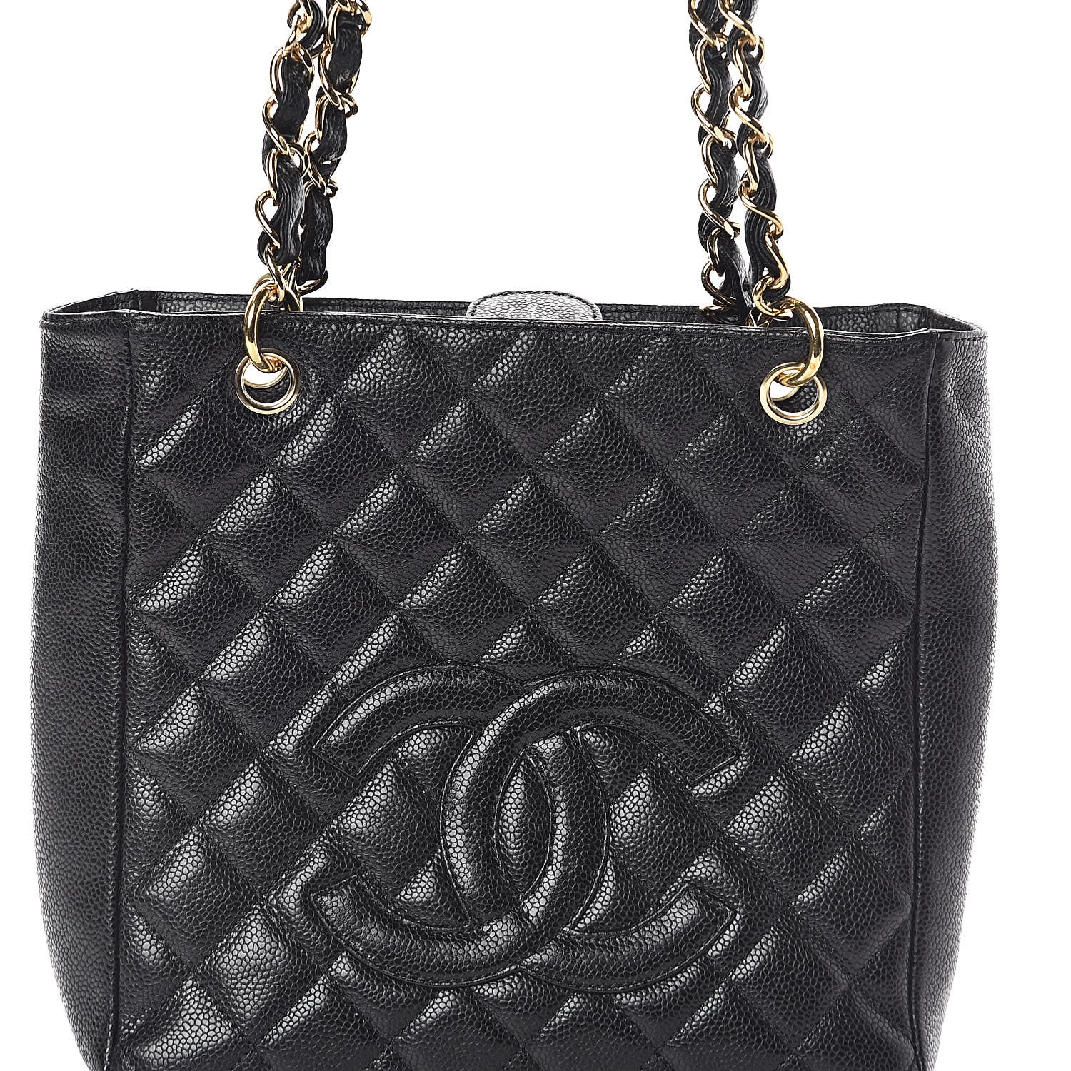 Chanel Caviar Quilted Petit Shopping Tote PST Black 8 of 10