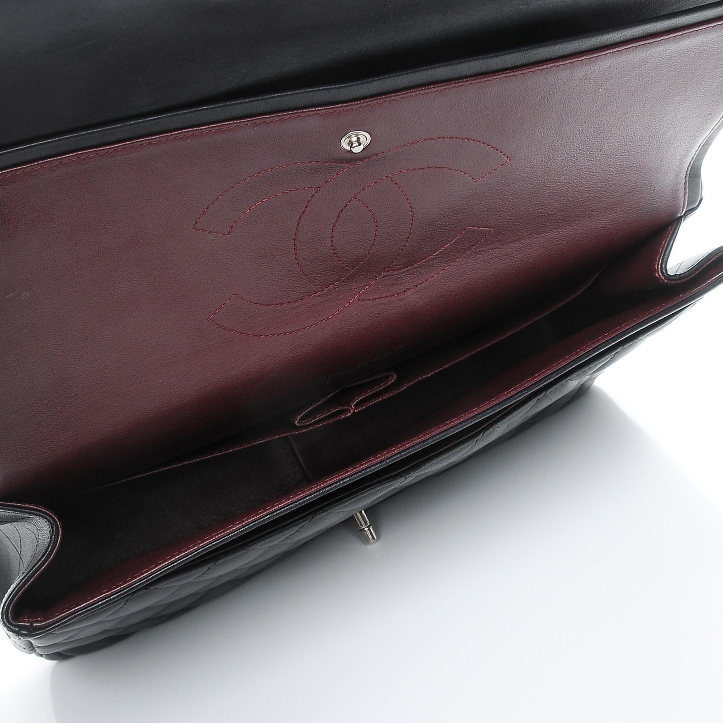 Lambskin Quilted Maxi Double Flap Black