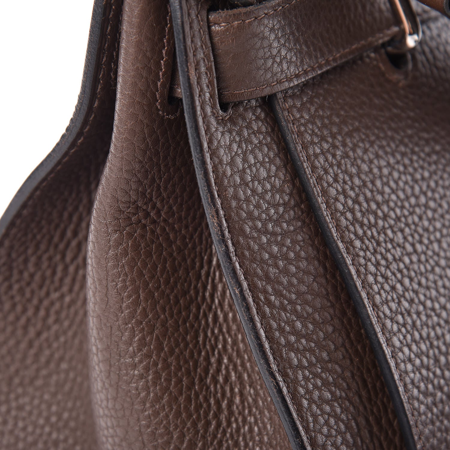Hermes Taurillon Clemence Jypsiere 34 Chocolate 14 of 29