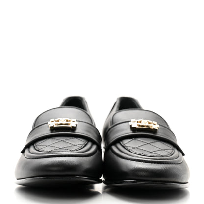 Chanel Lambskin Quilted Boy Loafers 38.5 Black 2 of 8
