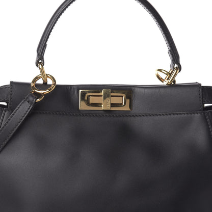 Fendi Vitello Morgan Shiny Nappa Medium Peekaboo Iconic Satchel Black 11 of 11